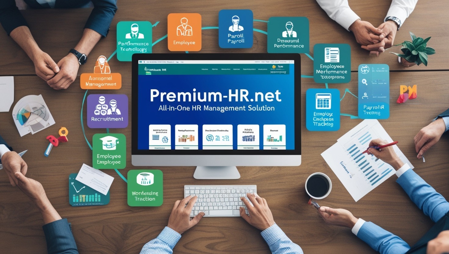 Premium-HR.net platform dashboard showcasing HR tools