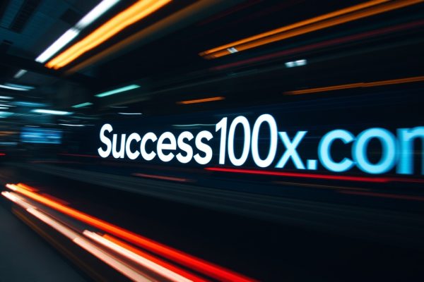 a blurry image of a signSuccess100x.com Factors: Unlocking the Blueprint to Success