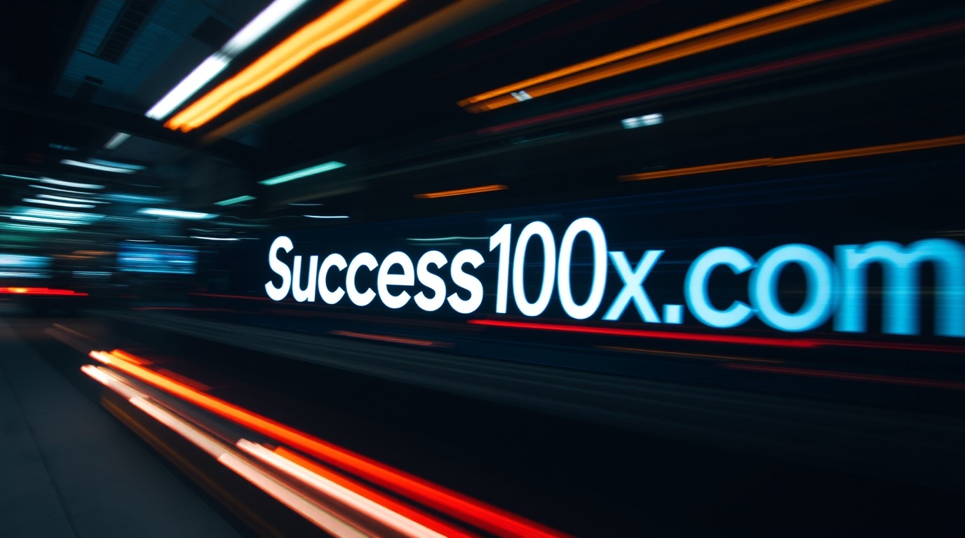 a blurry image of a signSuccess100x.com Factors: Unlocking the Blueprint to Success